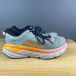 Hoka One One Bondi 7 Sneakers Women's 7 Blue Haze Low Top Lace Up Running Shoes